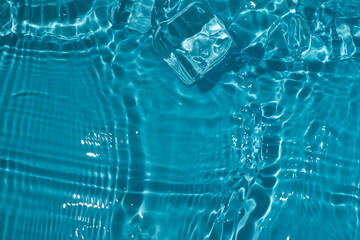 Cool and transparent ice cubes in summer