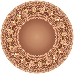 Vector abstract ornamental nature ethnic round frame