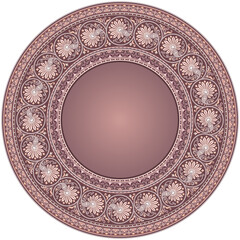 Vector abstract ornamental nature ethnic round frame