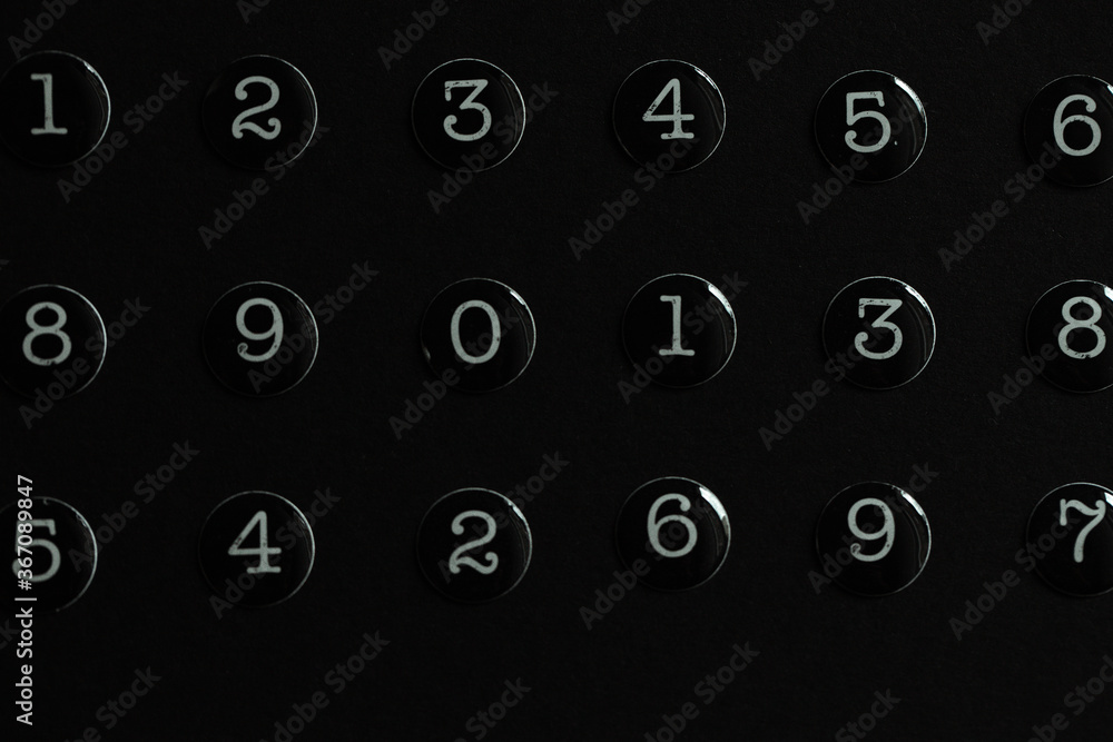 Poster background of numbers. from zero to nine. seamless texture with color. mathematic backdrop. random. 