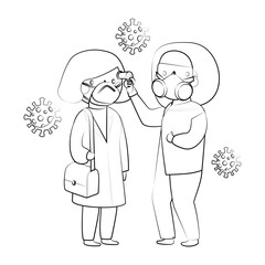 Body Temperature Checking Illustrator Template