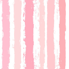 Pink stripes pattern, girly stripe seamless background, childish pastel brush strokes. vector grunge stripes, cute baby paintbrush line backdrop