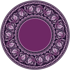 Vector abstract ornamental nature ethnic round frame