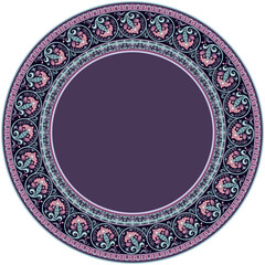Vector abstract ornamental nature ethnic round frame