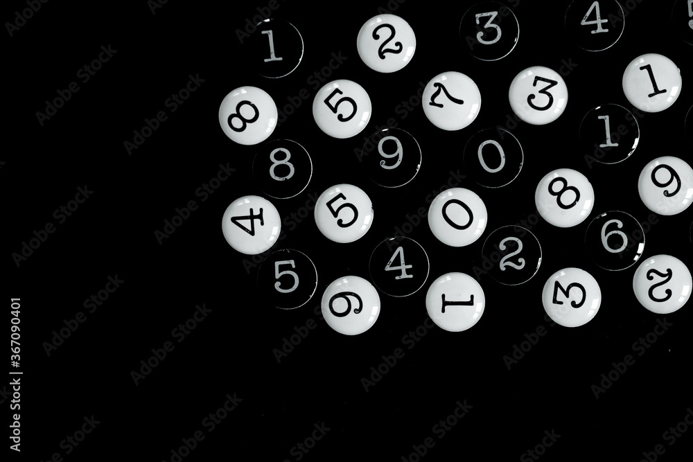 Poster background of numbers. from zero to nine. seamless texture with color. mathematic backdrop. random. 