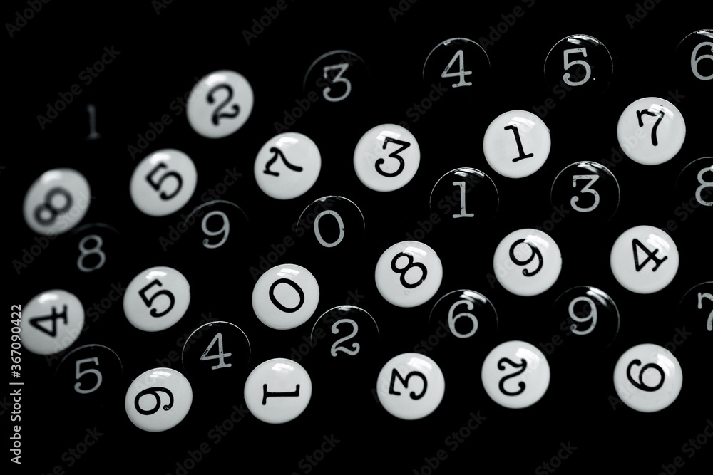 Poster background of numbers. from zero to nine. seamless texture with color. mathematic backdrop. random. 