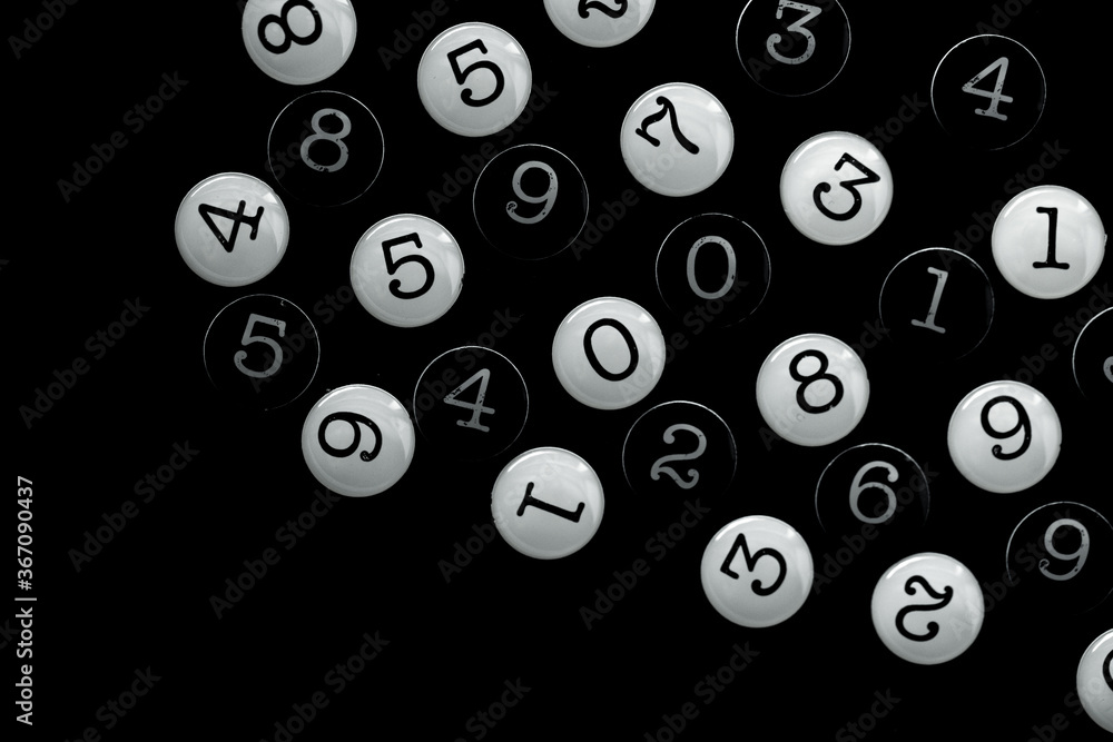 Aufkleber background of numbers. from zero to nine. seamless texture with color. mathematic backdrop. random. 