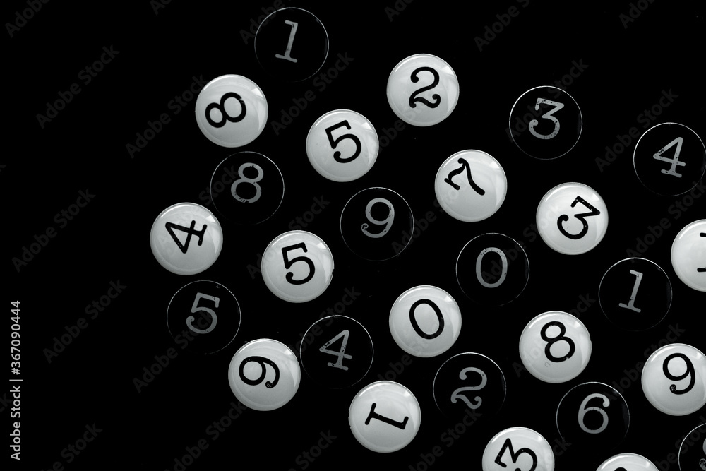 Poster background of numbers. from zero to nine. seamless texture with color. mathematic backdrop. random. 