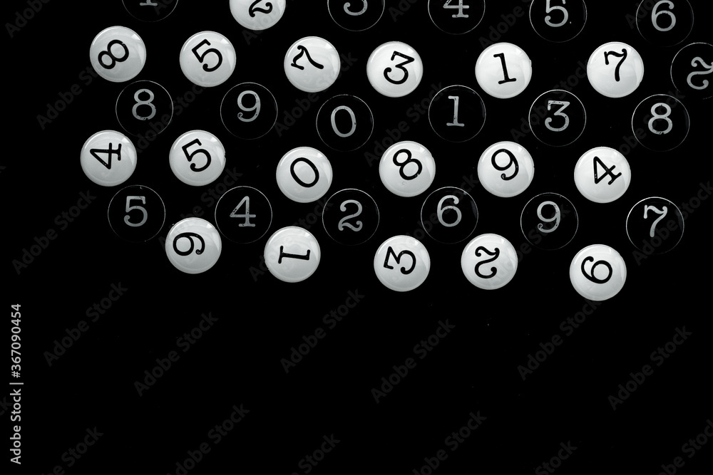 Poster background of numbers. from zero to nine. seamless texture with color. mathematic backdrop. random. 
