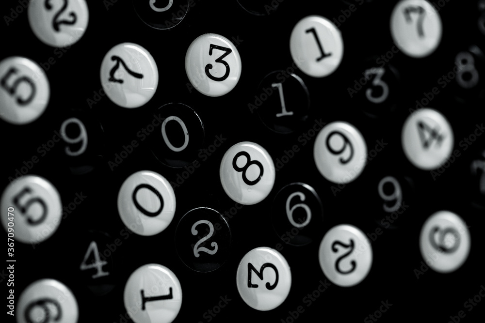 Poster background of numbers. from zero to nine. seamless texture with color. mathematic backdrop. random. 