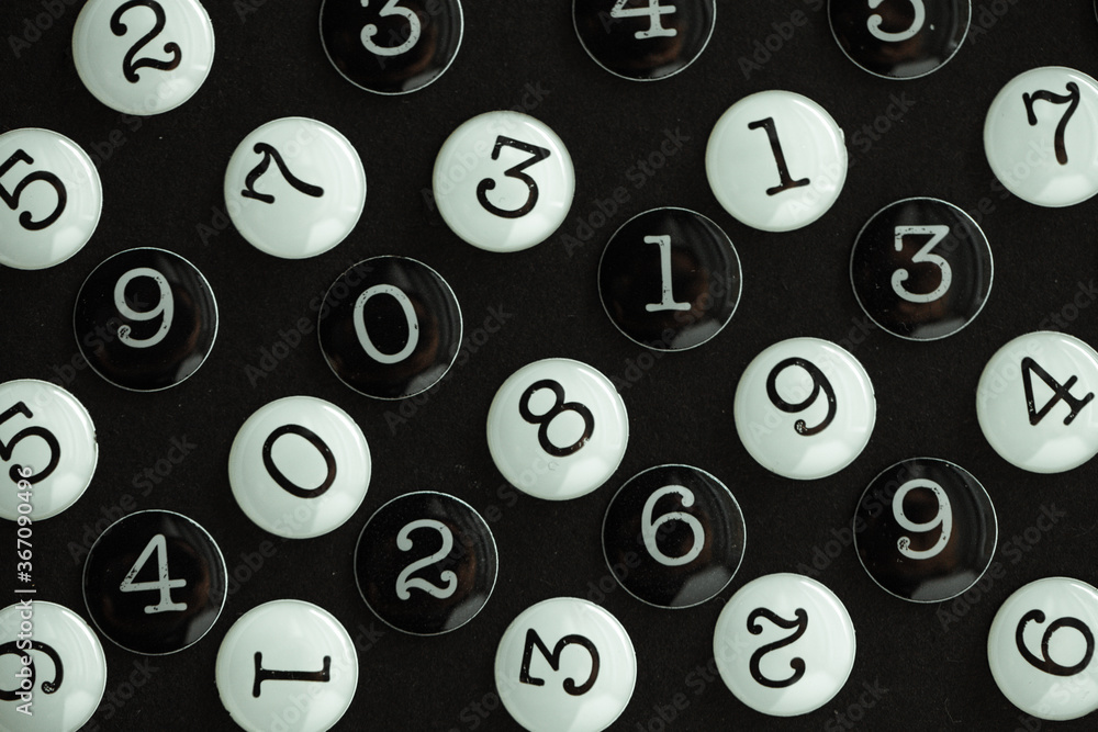 Poster background of numbers. from zero to nine. seamless texture with color. mathematic backdrop. random. 
