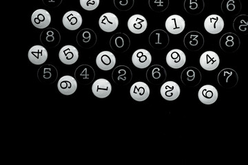 Background of numbers. from zero to nine. Seamless texture with Color. Mathematic backdrop. Random....