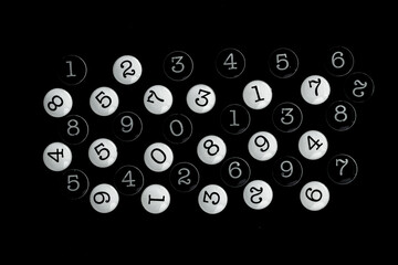 Background of numbers. from zero to nine. Seamless texture with Color. Mathematic backdrop. Random....