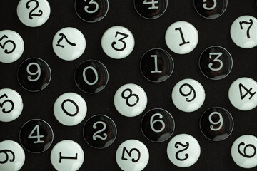 Background of numbers. from zero to nine. Seamless texture with Color. Mathematic backdrop. Random....