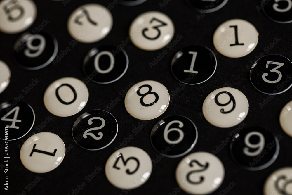 Poster background of numbers. from zero to nine. seamless texture with color. mathematic backdrop. random. 
