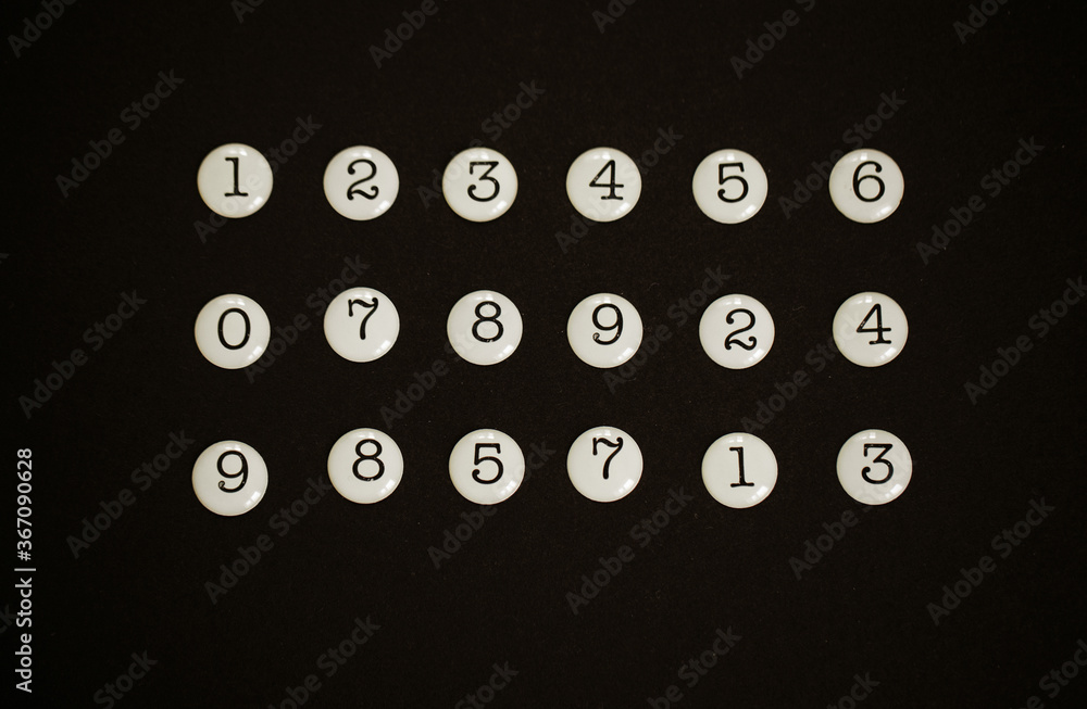 Poster background of numbers. from zero to nine. seamless texture with color. mathematic backdrop. random. 