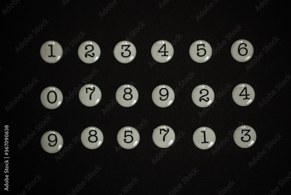 Poster background of numbers. from zero to nine. seamless texture with color. mathematic backdrop. random. 