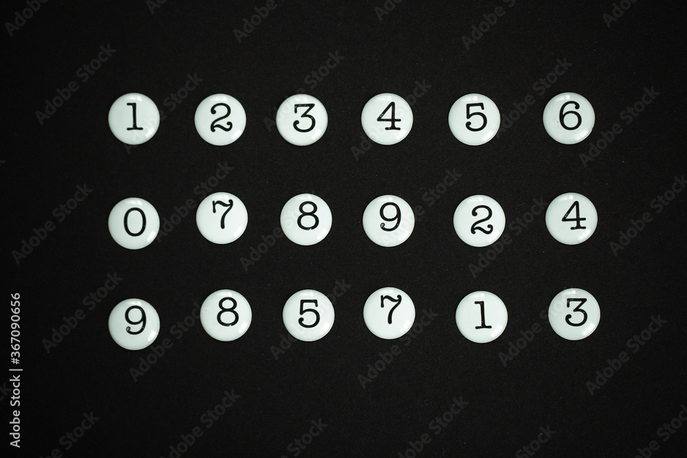 Poster background of numbers. from zero to nine. seamless texture with color. mathematic backdrop. random. 