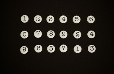 Background of numbers. from zero to nine. Seamless texture with Color. Mathematic backdrop. Random....