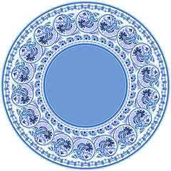 Vector abstract ornamental nature ethnic round frame