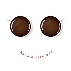 good morning smiling coffee black vector illustration EPS10