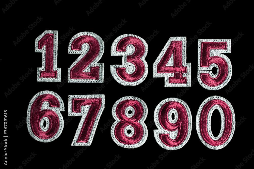 Poster background of numbers. from zero to nine. seamless texture with color. mathematic backdrop. random. 