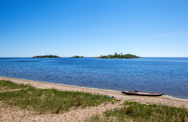 Coast of Koyonsaari Island (southeastern part). Ladoga lake. Karelia. Russia