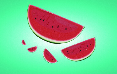 Summer cool red watermelon vector poster