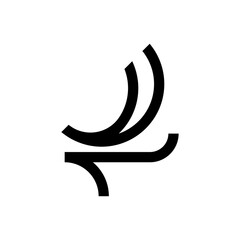 simple outline deer icon logo design