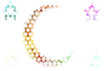 Light Red vector background with set of hexagons.