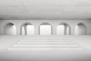 Obraz premium Abstract architecture space, Interior with concrete wall. 3d render. 