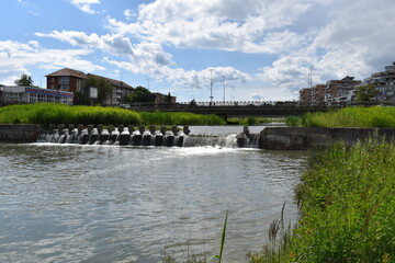 Fototapeta premium view of the river in the city