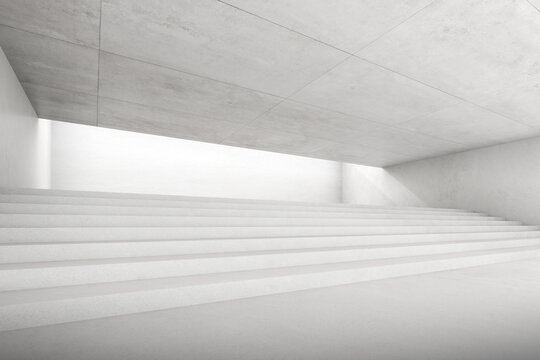 Abstract architecture space, Interior with concrete wall. 3d render. © nuchao