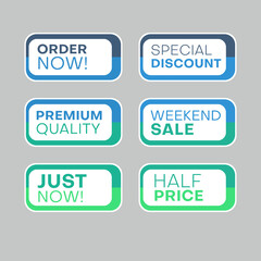Set of discount labels. Timeless easy-to-read design.
