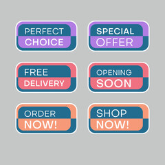 Set of discount labels. Timeless easy-to-read design.