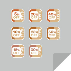 Set of discount labels. Timeless easy-to-read design.