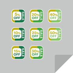 Set of discount labels. Timeless easy-to-read design.