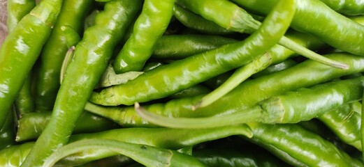Fresh green chili peppers in india Hari Mirch
