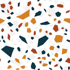 Blue and White Terrazzo Tile Vector Seamless 