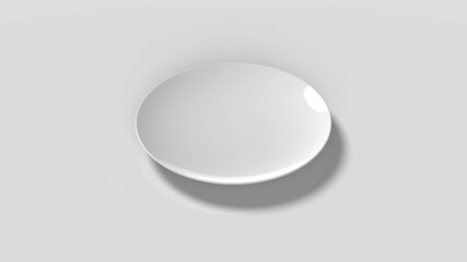 Gray plate on gray background. Modern design