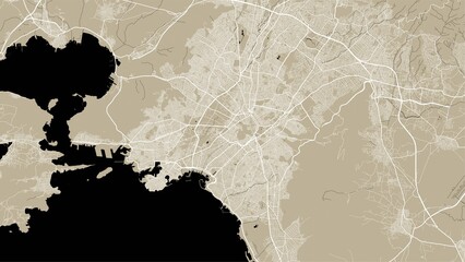 Athens map. Athens city map poster. Map of Athens street, urban area.