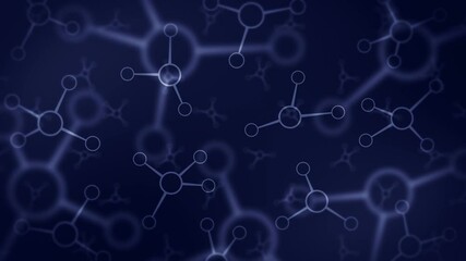 Molecular structure. High tech technology of genetic engineering. Biology, Genetics, Chemistry. Molecule in loop animation. Medical technology concept.