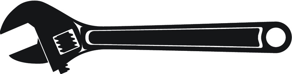 Tools vector wrench icon. Spanner logo design element. Key tool isolated on white background