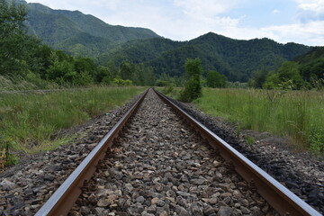 Fototapeta premium railway line in the mountains