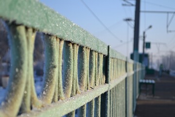 Station fence, Moscow region, Russia