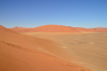 Fototapeta na wymiar The red sand dunes of Sossusvlei in the Namib Desert, Namibia