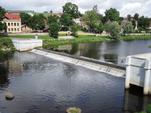 Bund on pskov river, Pskov, Russia