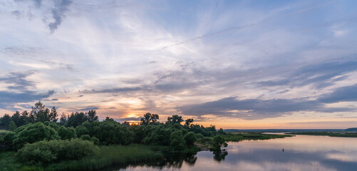 Sunset blue sky. Natural background.