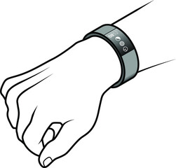 A smart watch on a human wrist.