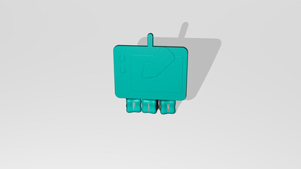 3D illustration of pen graphics and text made by metallic dice letters for the related meanings of the concept and presentations. background and business